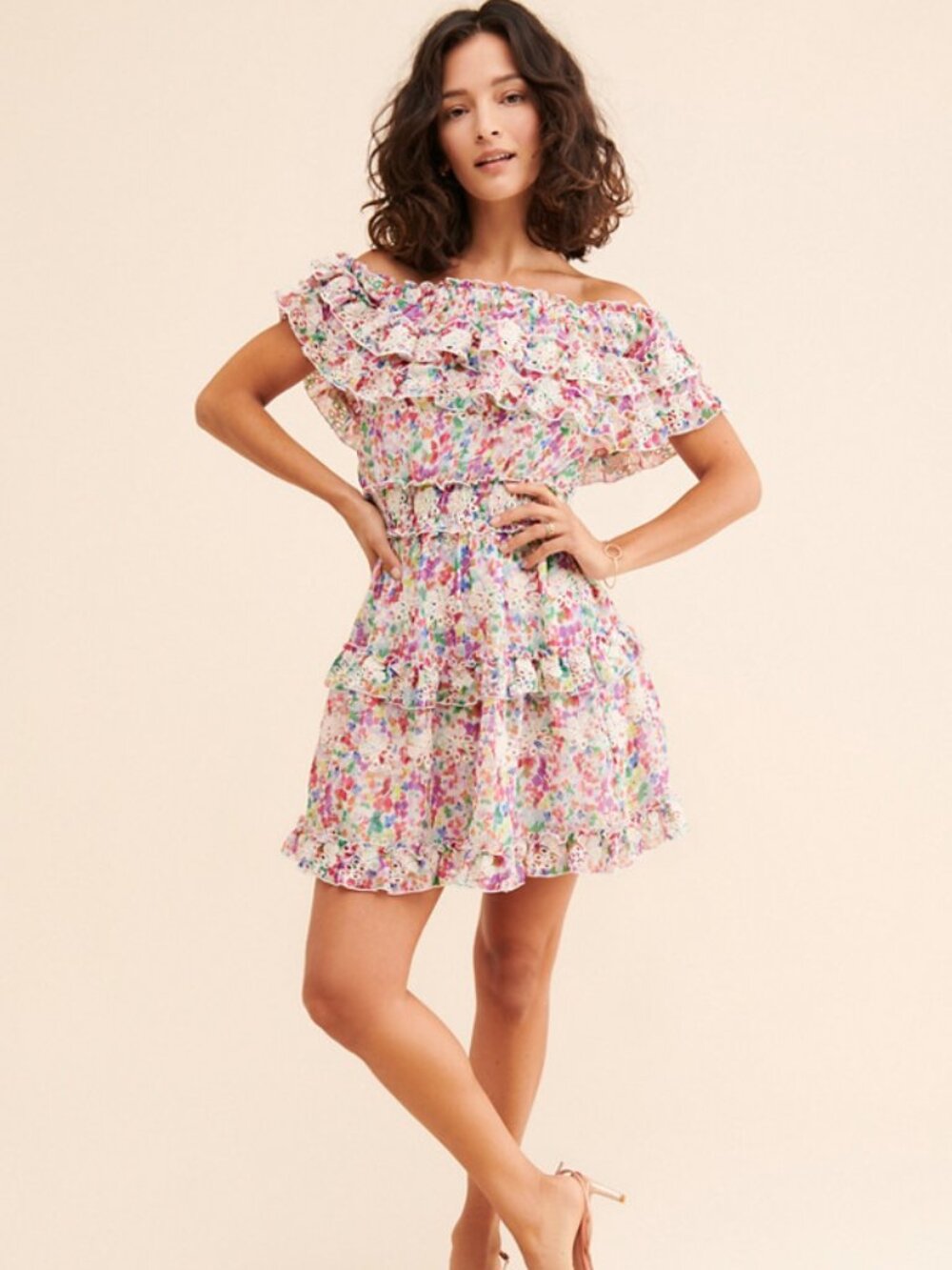 BTFL-Life Multicolor Off the Shoulder Mini Dress Size XS 38200